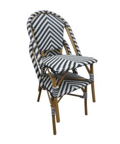 Bolero Parisian Style Rattan Side Chair Black Pack of 2 (CH111)