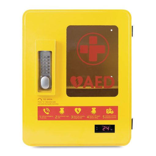 Automated External Defibrillator Alarmed Outdoor Heated Metal Cabinet (CH788)