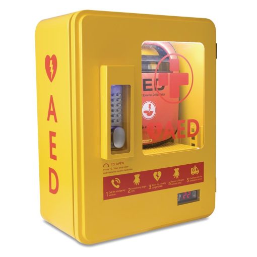 Automated External Defibrillator Alarmed Outdoor Heated Metal Cabinet (CH788)