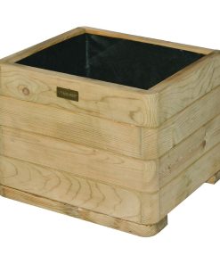 Rowlinson Marberry Layer Square Planter Natural Timber 50cm (CH981)