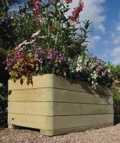 Rowlinson Marberry Layer Planter Rectangular Natural Timber 100cm (CH982)