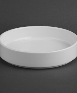 Olympia Whiteware Flat Walled Bowl - 215mm 8 1-2 Box of 4 (CK071)
