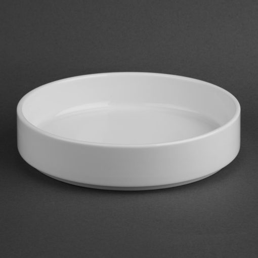 Olympia Whiteware Flat Walled Bowl - 215mm 8 1-2 Box of 4 (CK071)