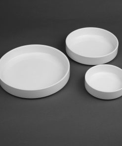 Olympia Whiteware Flat Walled Bowl - 215mm 8 1-2 Box of 4 (CK071)