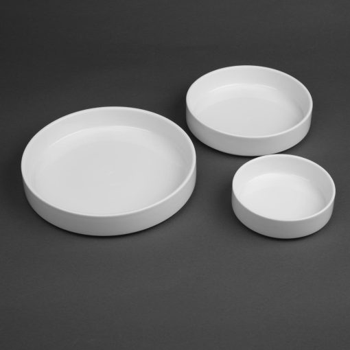 Olympia Whiteware Flat Walled Bowl - 215mm 8 1-2 Box of 4 (CK071)