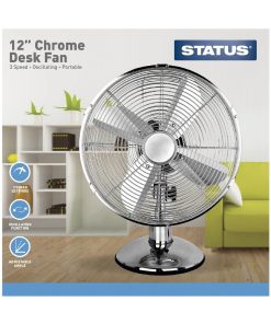 Status 12 Oscillating Chrome Desktop Fan (CR221)