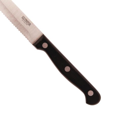 Olympia Rounded Steak Knives Black Pack of 12 (CS716)