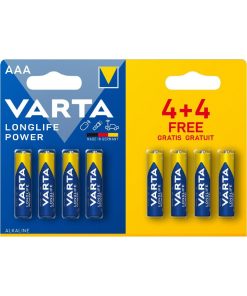 Varta Longlife Power Batteries AAA 4-4 Free Promo Pack (CU361)