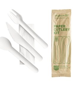Vegware Compostable Paper Cutlery Kit 4in1 Case of 250 (CU545)