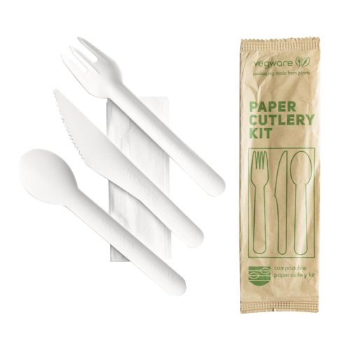 Vegware Compostable Paper Cutlery Kit 4in1 Case of 250 (CU545)