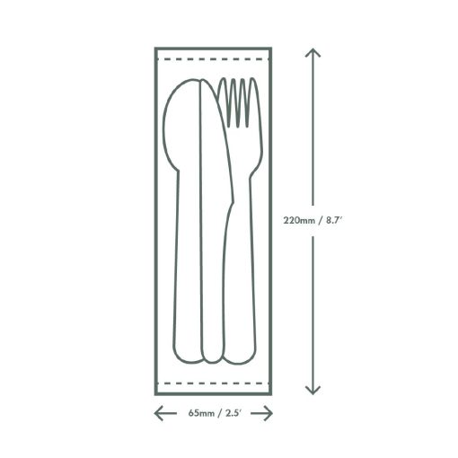 Vegware Compostable Paper Cutlery Kit 4in1 Case of 250 (CU545)