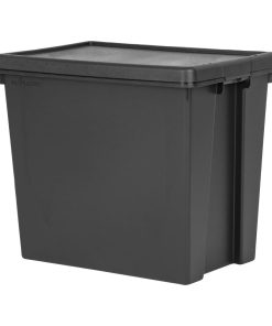 Wham Bam Recycled Storage Box and Lid Black 92Ltr (CX095)