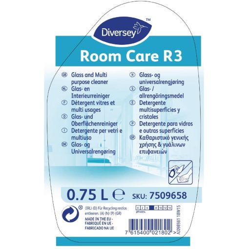 Room Care R3 Glass and Multi-Surface Cleaner Ready To Use 750ml (CX809)