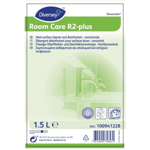 Room Care R2-plus Hard Surface Cleaner and Disinfectant Concentrate 1-5Ltr (CX821)