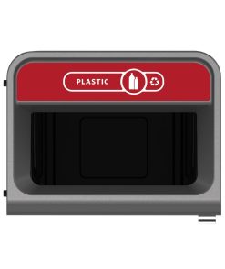 Rubbermaid Configure Recycling Bin with Plastic Recycling Label Red 125Ltr (CX965)