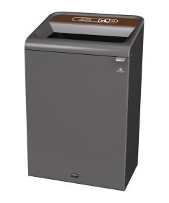 Rubbermaid Configure Recycling Bin with Food Waste Label Brown 125Ltr (CX974)