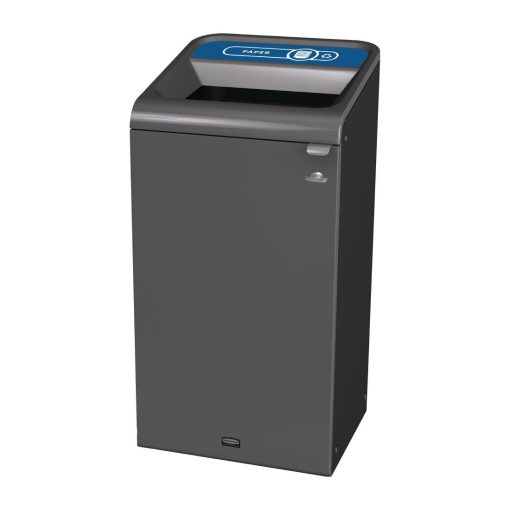 Rubbermaid Configure Recycling Bin with Paper Recycling Label Blue 87L (CX976)