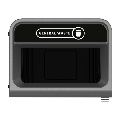 Rubbermaid Configure Recycling Bin with General Waste Label Black 125L (CX980)