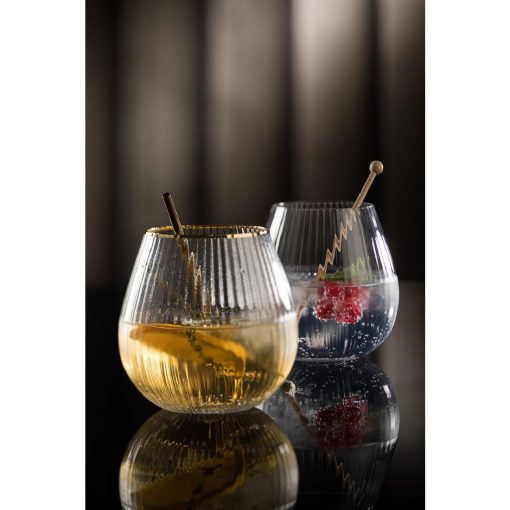Utopia Hayworth Stemless Gin Gold Rim Glasses 650ml Pack of 6 (CZ044)