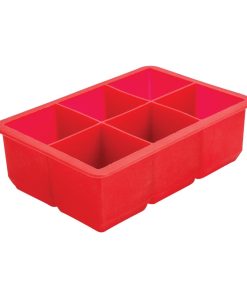 Beaumont Six Cavity Silicone Ice Cube Mould Red (CZ403)