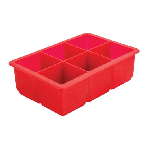 Beaumont Six Cavity Silicone Ice Cube Mould Red (CZ403)