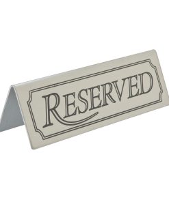 Beaumont Reserved Table Sign Stainless Steel (CZ427)