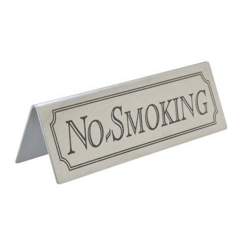 Beaumont No Smoking Table Sign Stainless Steel (CZ428)