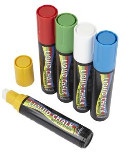 Beaumont Liquid Chalk Pen 15mm Colour Pack of 5 (CZ478)