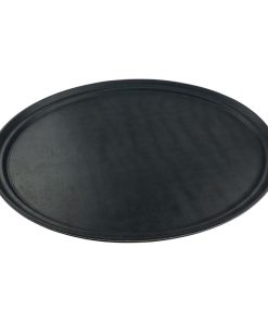 Beaumont Non-Slip Oval Tray Black 685 x 558mm (CZ497)