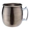 Beaumont Antique Brass Plated Curved Moscow Mule Mug 500ml (CZ538)