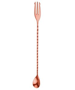 Beaumont Mezclar Cocktail Spoon With Fork Copper (CZ551)