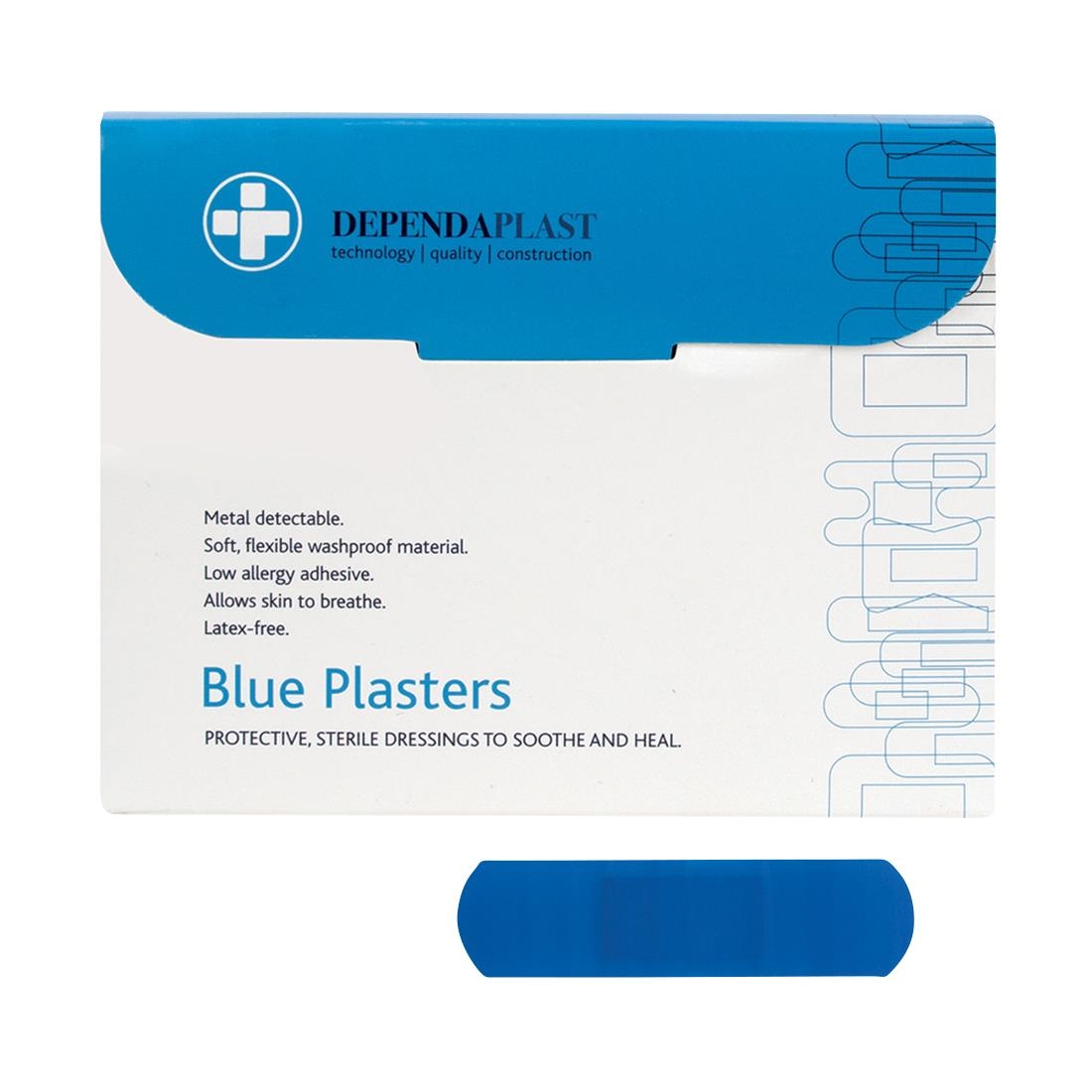 Beaumont Dependaplast Blue Plasters 75 x 25mm Pack of 100 (CZ569)