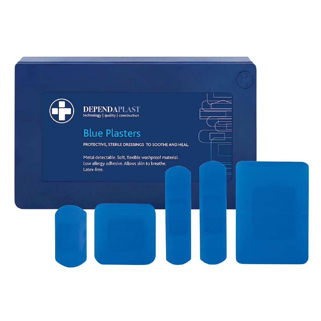 Beaumont Dependaplast Blue Plasters Assorted Sizes Pack of 100 (CZ570)
