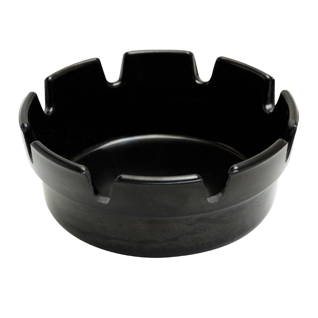 Beaumont Black Bakelite Crown Style Ashtray 101mm Pack of 10 (CZ575)