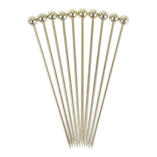 Beaumont Ball Garnish Pick Gold Plated Pack of 10 (CZ589)