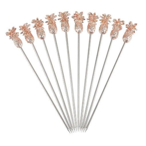 Beaumont Pineapple Garnish Pick Copper Plated Pack of 10 (CZ590)
