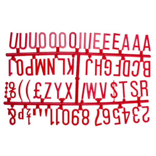 Beaumont 31mm Letter Set 390 characters Red (CZ612)