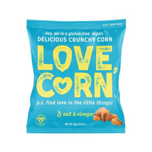 LOVE CORN Crunchy Corn Snack Salt and Vinegar 24x20g (CZ757)