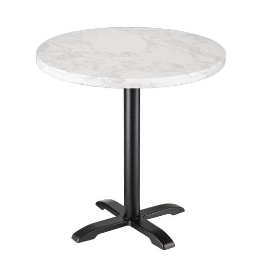 Bolero Round Marble Effect Tabletop White 600mm (DC300)