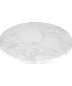 Bolero Round Marble Effect Tabletop White 600mm (DC300)