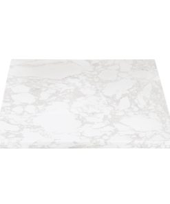 Bolero Square Marble Effect Tabletop White 600mm (DC301)