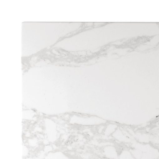 Bolero Square Marble Effect Tabletop White 600mm (DC301)