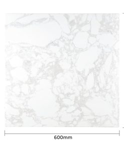 Bolero Square Marble Effect Tabletop White 600mm (DC301)