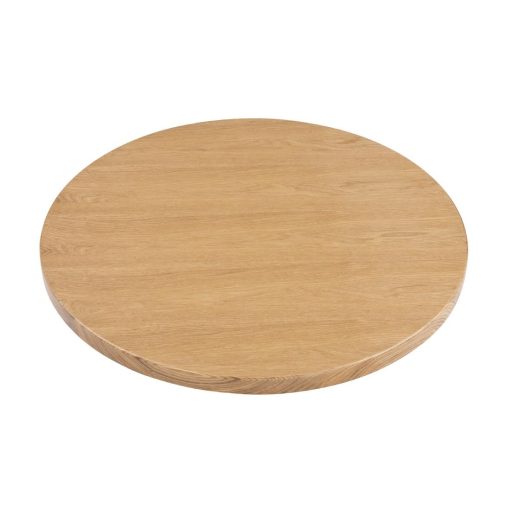 Bolero Pre-drilled Round Table Top Natural Ash Veneer 600mm (DC469)