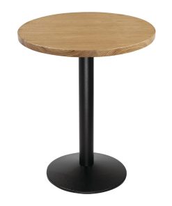 Bolero Pre-drilled Round Table Top Natural Ash Veneer 600mm (DC469)