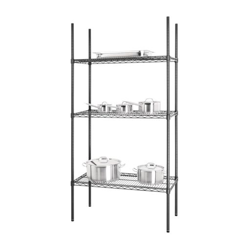 Nisbets Essentials 3 Tier Coated Shelving Unit 1820 x 915 x 457mm (DC819)