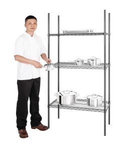 Nisbets Essentials 3 Tier Coated Shelving Unit 1820 x 915 x 457mm (DC819)