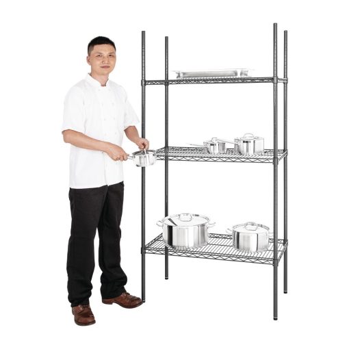 Nisbets Essentials 3 Tier Coated Shelving Unit 1820 x 915 x 457mm (DC819)