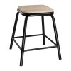 Bolero Cantina Low Stools with Wooden Seat Pad Black Pack of 4 (DE481)