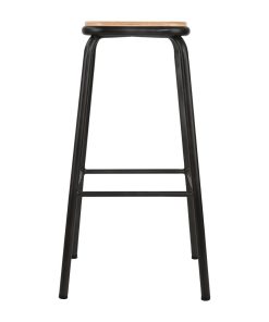 Bolero Cantina High Stools with Wooden Seat Pad Black Pack of 4 (DE482)